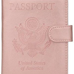 Leather Rose Gold passport Holder Brand New